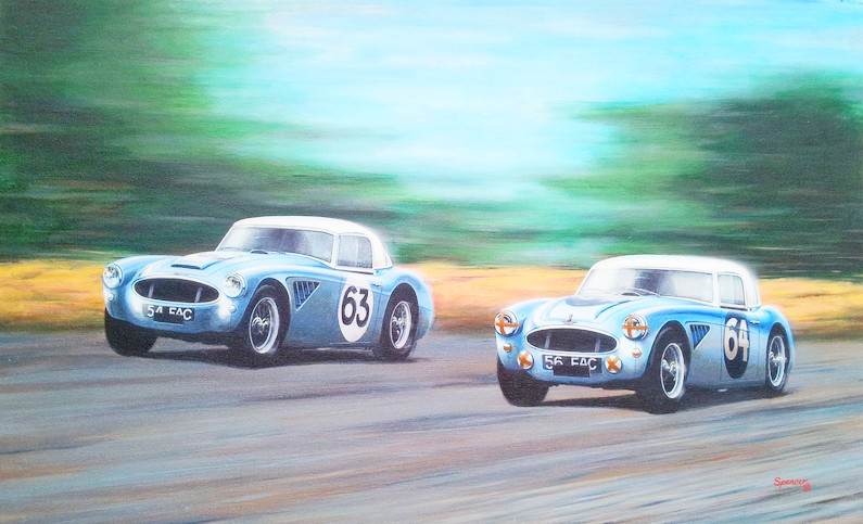 John Harris and Clive Baker in AH 3000s 56FAC and 54 FAC respectively in a Painting by Stuart Spencer